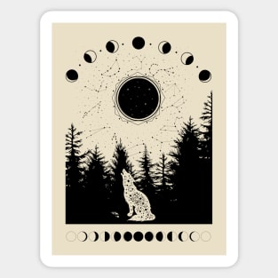 Celestial Howling Wolf Sticker